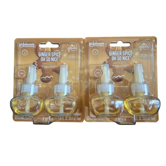 Glade PlugIns Ginger Spice Oh So Nice Scented Oil Refills 0.67 Oz 4-Pack - Picture 1 of 1